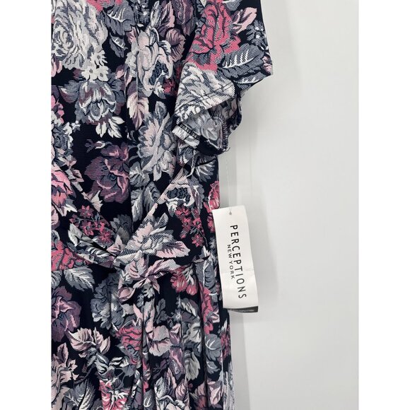 Perceptions New York  Womens Floral Dress size 3x plus Short Sleeve knit - Picture 3 of 7